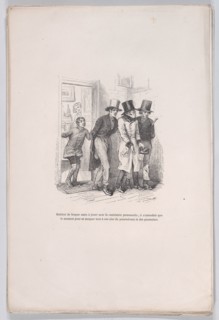 He was only waiting to make fun of the pursuer and the pursuit from the Little Miseries of..., 1843. Creator: Victor Laisne.