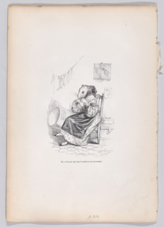 Here is one who mends by nicely biting from Scenes from the Private and Public Life..., ca. 1837-47.