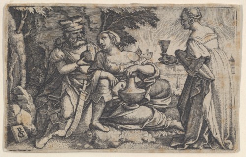 Lot and His Daughters. Creator: Georg Pencz.