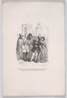 One would be able to blame you for three years if you dropped their hat. from the Little M..., 1843. Creator: Jean Ignace Isidore Gerard.