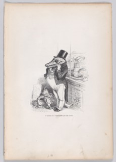 Only his belly was remarkable from Scenes from the Private and Public Life of Anima..., ca. 1837-47. Creator: Andrew Best Leloir.