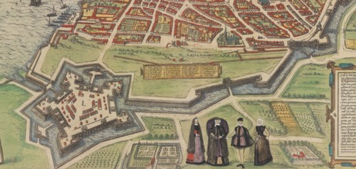 Palazzo Farnese at Caprarola, from Braun and Hogenberg's Civitates Orbis Terrarum, 1572-94. Creators: Frans Hogenberg, Simon Novellanus.