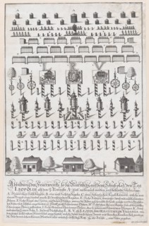 Plan for the fireworks display in honor of Emperor Leopold, Nuremberg, November 15, ..., after 1686. Creator: G. I. Schneider.