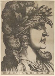 Plate 12: Domitian in profile to the right, from 'The Twelve Caesars', 1610-40. Creator: Anon.