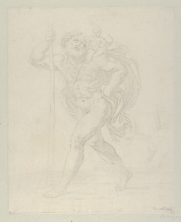 Saint Christopher walking with the infant Christ on his left shoulder, counterpro..., ca. 1600-1640. Creator: Guido Reni.