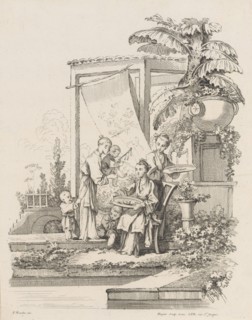 Seated Woman with Children and Servants, ca. 1738-45. Creator: Gabriel Huquier.