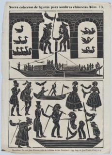 Sheet 15 of figures for Chinese shadow puppets, 1859. Creator: Juan Llorens.