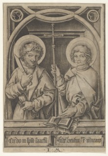St. Bartholomew and St. Philip, from The Apostles, 1435-1503. Creator: Israhel van Meckenem.