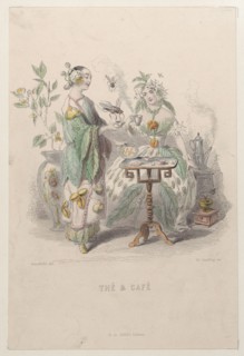 Thé & Café, from Les Fleurs Animées, 1847. Creator: Charles-Michel Geoffroy.