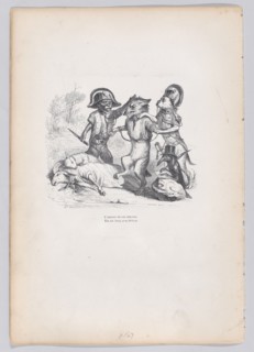The author of this attack is a delicate little wolf from Scenes from the Private an..., ca. 1837-47. Creator: Andrew Best Leloir.