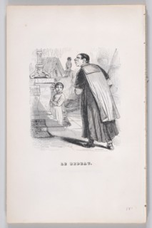 The Beadle from The Complete Works of Béranger, 1836. Creator: Theodore Maurisset.