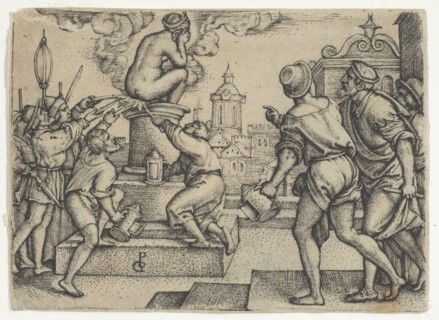 The Courtesan Punished, from The Story of the Magician Virgil. Creator: Georg Pencz.