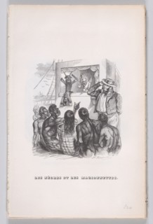 The Negroes and the Puppets from The Complete Works of Béranger, 1836. Creator: Jean Ignace Isidore Gerard.
