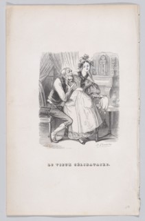 The Old Bachelor from The Complete Works of Béranger, 1836. Creators: Cesar-Auguste Hebert, Louis-Henri Brevière.