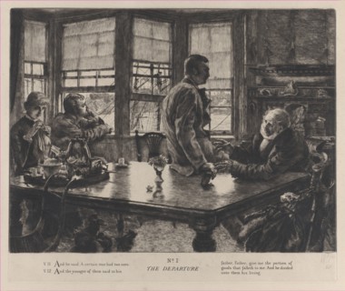 The Parable of the Prodigal Son: The Departure No. 1, 1882. Creator: James Tissot.