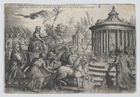 The Triumph of Chastity on Love, from the Triumphs of Petrarch. Creator: Georg Pencz.