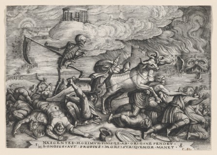 The Triumph of Death on Time, from The Triumph of Petrarch. Creator: Georg Pencz.