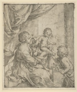 The Virgin and Child at a table with the young John the Baptist, ca. 1600-1640. Creator: Guido Reni.