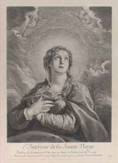 The Virgin, hands folded on her chest, looking upwards, 1729-40. Creator: Frédéric Horthemels.