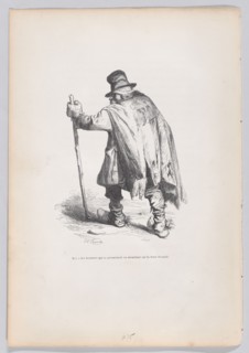 There are men who walk around begging on fertile ground from Scenes from the Privat..., ca. 1837-47. Creator: Joseph Hippolyte Jules Caque.