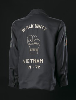 Vietnam tour jacket with Black Power embroidery, 1971-1972. Creator: Saha Union Group.