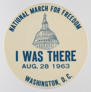 Pinback button for the 1963 Freedom March, 1963. Creator: Unknown.