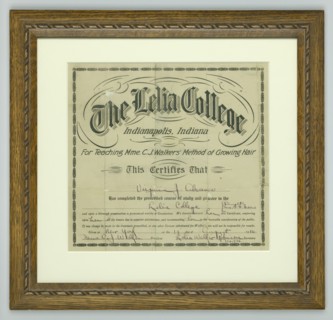 Diploma from The Lelia College, 1916. Creator: Unknown.