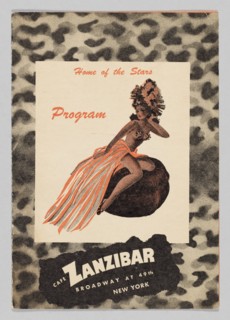 Programme for Cafe Zanzibar, ca. 1945. Creator: Unknown.