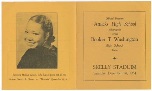 Programme for a Booker T. Washington High School football game, December 1, 1934. Creator: Unknown.