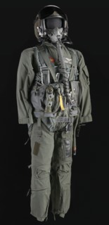 Pilot flight suit and gear owned by Charles F. Bolden, ca. 2000. Creator: Unknown.