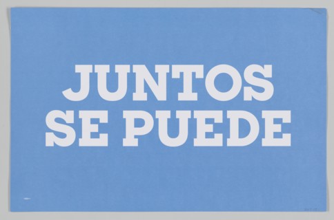 Poster from Women's March on Washington reading "Juntos se puede", 2017. Creator: Unknown.