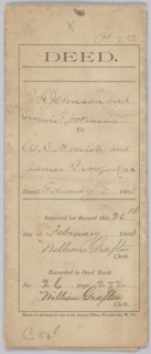 Land deed for property in West Virginia owned by the Crawford family, February 7, 1903. Creator: Unknown.