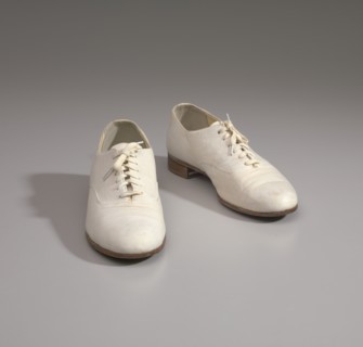 Off-white oxford shoes worn by Cab Calloway, mid 20th-late 20th century. Creator: Capezio.