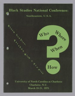 Black Studies: Paradox with a Promise, 1975. Creator: Unknown.