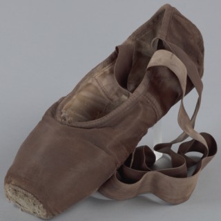 Toe shoe and tights worn by Ingrid Silva of Dance Theatre of Harlem, 2013-2014. Creator: Capezio.