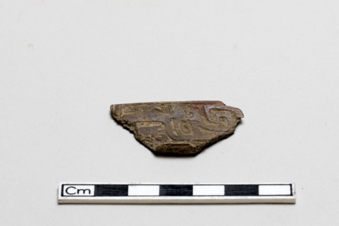 Bone, decorated fragment, Shang dynasty, ca. 1600 - ca. 1050 BCE. Creator: Unknown.