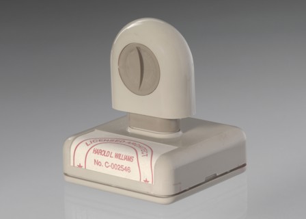 Name stamp for Harold L. Williams, late 20th-early 21st century. Creator: Identity Group, Inc..