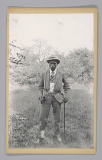 Photograph of an unidentified man holding a saber, ca. 1920. Creator: Unknown.