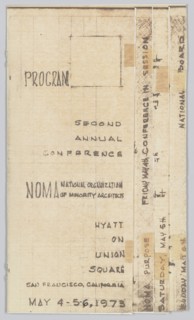 Programme from the NOMA Second Annual Conference, May 4-6, 1973. Creator: Unknown.