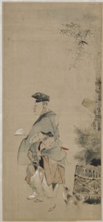 Two Entertainers Strolling on the New Year, Edo period, ca. 1798-1801. Creator: Hokusai.