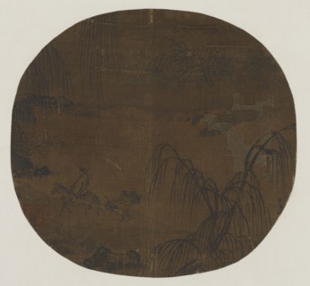 Travelers under willow trees, Yuan or Ming dynasty, 1279-1644. Creator: Unknown.