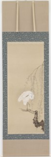 Heron and willow, Edo period, late 17th-early 18th century. Creator: Hanabusa Itcho.