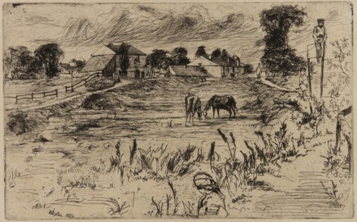 Landscape with Horses, 1859. Creator: James Abbott McNeill Whistler.
