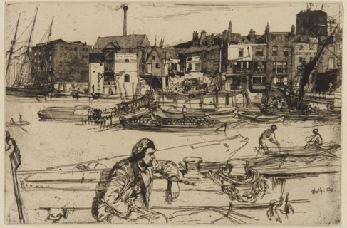Black Lion Wharf, 1859. Creator: James Abbott McNeill Whistler.