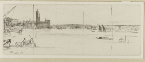 Old Westminster Bridge, 1859. Creator: James Abbott McNeill Whistler.