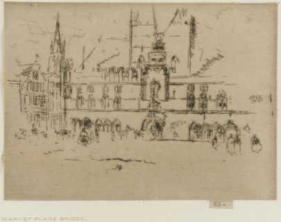 The Market, Bruges, 1887. Creator: James Abbott McNeill Whistler.
