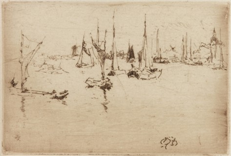 Barges, Dordrecht, 1884. Creator: James Abbott McNeill Whistler.