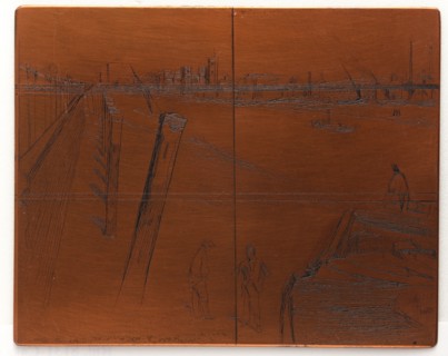 Etching plate: Millbank, 1861. Creator: James Abbott McNeill Whistler.
