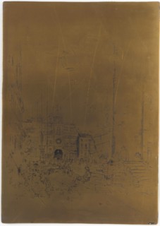 Cancelled Printing Plate for The Piazzetta, 1879-1880. Creator: James Abbott McNeill Whistler.