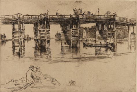 Old Putney Bridge, 1879. Creator: James Abbott McNeill Whistler.